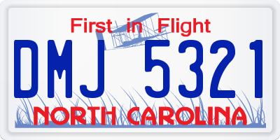 NC license plate DMJ5321