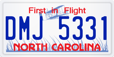 NC license plate DMJ5331