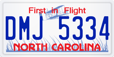 NC license plate DMJ5334