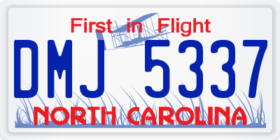 NC license plate DMJ5337