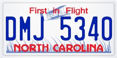 NC license plate DMJ5340