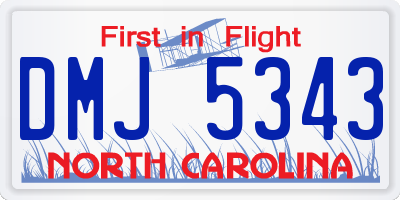 NC license plate DMJ5343