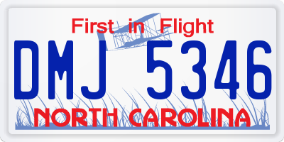 NC license plate DMJ5346