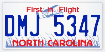 NC license plate DMJ5347