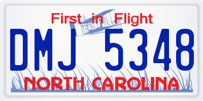 NC license plate DMJ5348