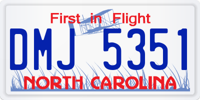 NC license plate DMJ5351
