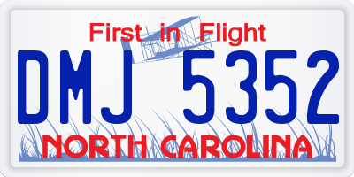 NC license plate DMJ5352