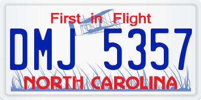 NC license plate DMJ5357