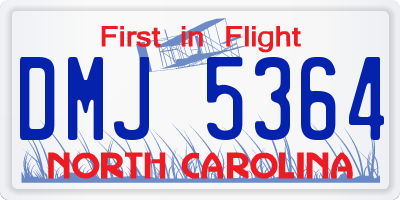 NC license plate DMJ5364