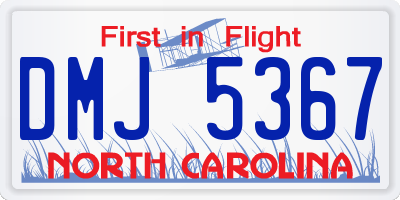NC license plate DMJ5367