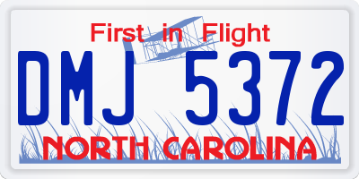 NC license plate DMJ5372