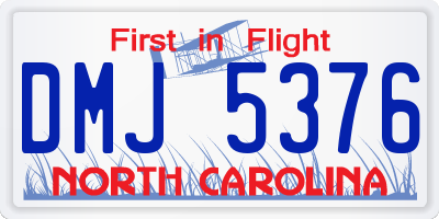 NC license plate DMJ5376