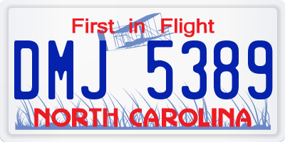 NC license plate DMJ5389