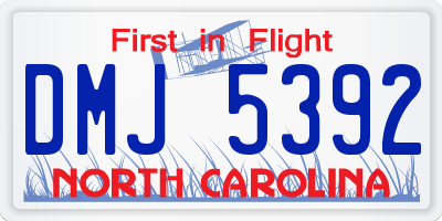 NC license plate DMJ5392