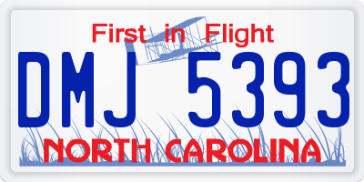 NC license plate DMJ5393