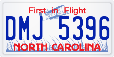 NC license plate DMJ5396