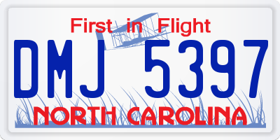 NC license plate DMJ5397
