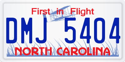 NC license plate DMJ5404