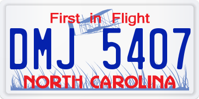 NC license plate DMJ5407