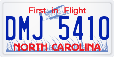 NC license plate DMJ5410