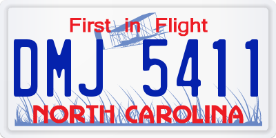 NC license plate DMJ5411