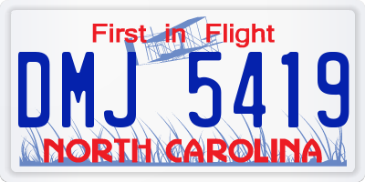 NC license plate DMJ5419