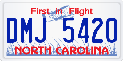 NC license plate DMJ5420