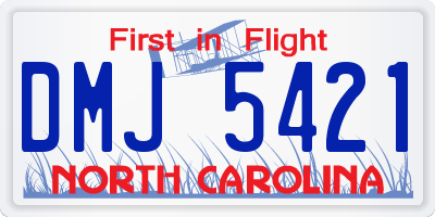 NC license plate DMJ5421