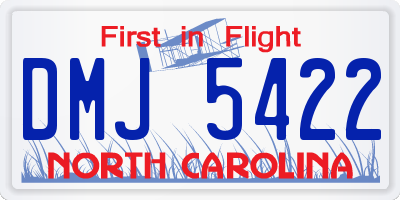 NC license plate DMJ5422