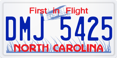NC license plate DMJ5425