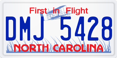 NC license plate DMJ5428