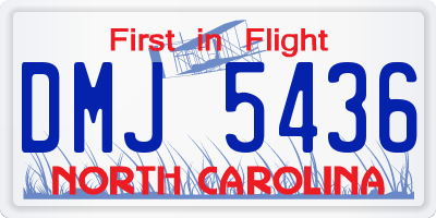 NC license plate DMJ5436