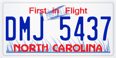 NC license plate DMJ5437