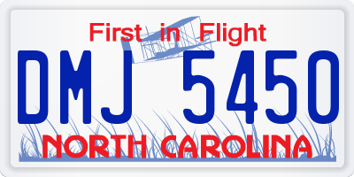 NC license plate DMJ5450