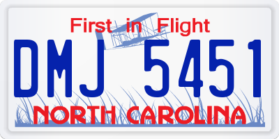 NC license plate DMJ5451