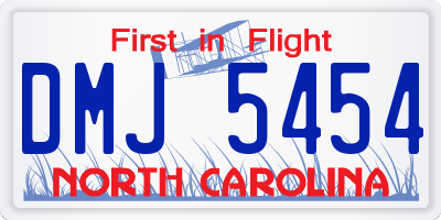 NC license plate DMJ5454