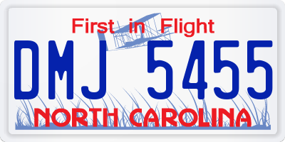 NC license plate DMJ5455