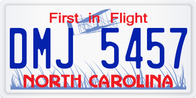 NC license plate DMJ5457