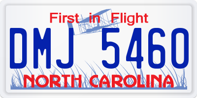 NC license plate DMJ5460