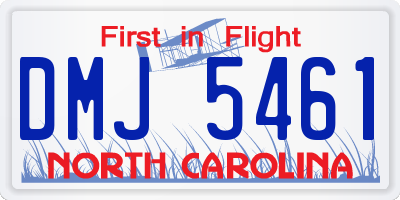 NC license plate DMJ5461