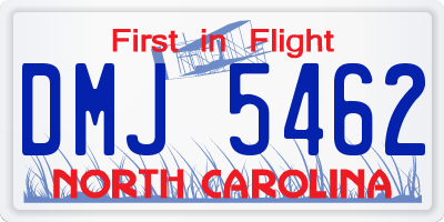 NC license plate DMJ5462