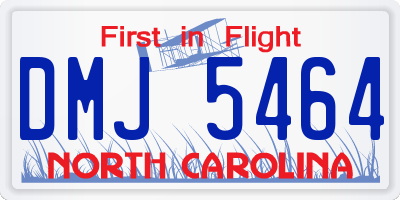 NC license plate DMJ5464