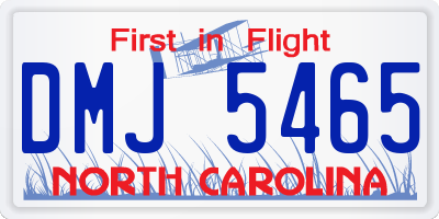 NC license plate DMJ5465