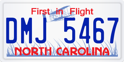 NC license plate DMJ5467