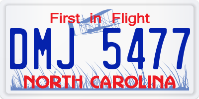 NC license plate DMJ5477