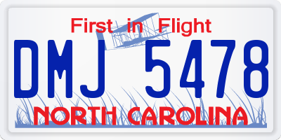 NC license plate DMJ5478