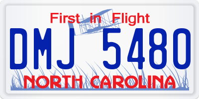 NC license plate DMJ5480