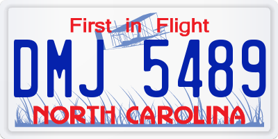NC license plate DMJ5489