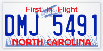 NC license plate DMJ5491