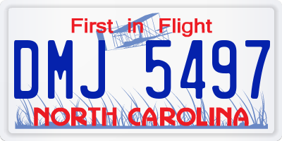 NC license plate DMJ5497